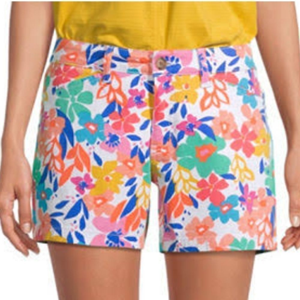 St.Johns Bay Colorful Tropical Chino Shorts Size 4‎